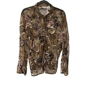 Units Sheer Floral Embroidered Top Size Large